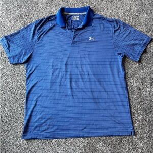 Under Armour Men's Blue Polo with Subtle Stripes